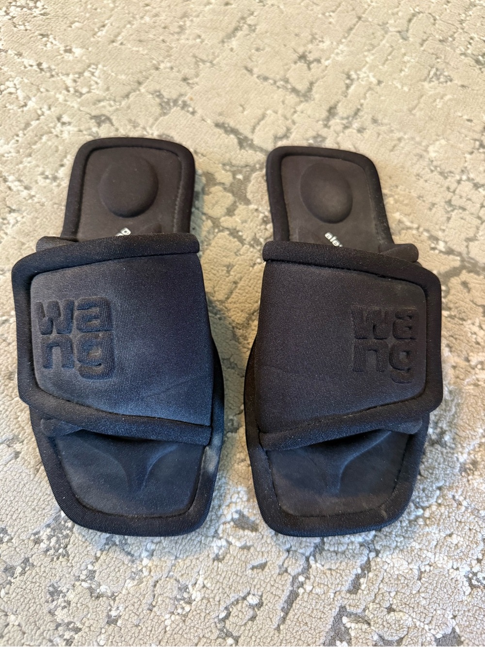 Alexander Wang Black Padded Slide Sandals